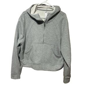 Automet Gray Cropped Quarter-Zip Pullover Womans Size XL Hooded